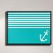 Longshore Tides Teal Love Anchor Nautical - Back-Lit Light Print on Fabric Canvas in Blue/Green | 17.75 H x 21.75 W x 1.75 D in | Wayfair