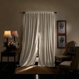 Martha Stewart Lucca Velvet Solid Max Blackout Rod Pocket Curtain Panels Polyester in White/Brown | 84 H in | Wayfair 1Q20120GLE