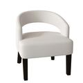 Barrel Chair - Poshbin Carly 27" Wide Barrel Chair Polyester/Velvet in White/Brown | 31 H x 27 W x 27 D in | Wayfair 1053-CapeWhite-DarkBrown