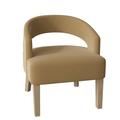 Barrel Chair - Poshbin Carly 27" Wide Barrel Chair Polyester/Velvet in Gray/Brown | 31 H x 27 W x 27 D in | Wayfair 1053-IrelandCharcoal-Natural