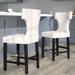 Red Barrel Studio® Eccleshall Counter & Bar Stool Wood/Upholstered/Leather in White | 39 H x 21 W in | Wayfair RDBL2741 35414509