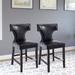 Red Barrel Studio® Eccleshall Counter & Bar Stool Wood/Upholstered/Leather in Black | 39 H x 21 W in | Wayfair RDBL2741 35414508
