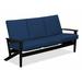 Winston Porter Chrisa Patio Sofa w/ Cushions Plastic/Metal in Black | 38 H x 74.5 W x 31 D in | Wayfair EE45CC66371E40B19882228A419387CC