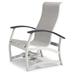 Red Barrel Studio® Hinch Marine Grade Sling Hidden Motion Chat Swivel Patio Chair in Gray/White/Black | 39 H x 27.5 W x 28.5 D in | Wayfair