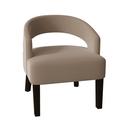 Barrel Chair - Poshbin Carly 27" Wide Barrel Chair Polyester/Velvet in White/Brown | 31 H x 27 W x 27 D in | Wayfair 1053-LenaSeagull-DarkBrown