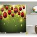 The Holiday Aisle® Christmas Red & Gold Party Single Shower Curtain Polyester | 69 H x 105 W in | Wayfair 25A3446938DA4AD5813F4FF2AE018B41