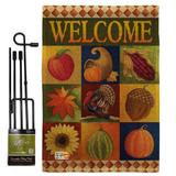 Breeze Decor Autumn Collage Fall Harvest & Impressions 2-Sided Burlap 19 x 13 in. Flag set in Brown | 18.5 H x 13 W in | Wayfair