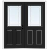 Verona Home Design Internal Prairie Grilles Primed Fiberglass Prehung Front Entry Doors Fiberglass | 80 H x 64 W x 1.75 D in | Wayfair ZZ361827L