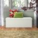 Andover Mills™ Brenneman 14.96" Wide Faux Leather Rectangle Storage Ottoman Faux Leather in White | 14.96 H x 14.96 W x 43.31 D in | Wayfair