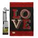 Breeze Decor Spring Valentines Impressions 2-Sided Polyester 18.5 x 13 in. Garden Flag Set in Black/Red | 18.5 H x 13 W in | Wayfair