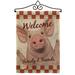 Breeze Decor Welcome Piggy Burlap Nature Farm Animals Impressions Decorative 2-Sided Polyester 1.5 x 1.1 ft Garden Flag in Brown/Gray | Wayfair