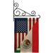 Breeze Decor American Mexico Friendship 2-Sided Burlap 19 x 13 in. Garden Flag in Black/Brown/Red | 18.5 H x 13 W x 0.1 D in | Wayfair