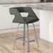 Orren Ellis Seaton Swivel Counter & Bar Stool Upholstered/Metal in Gray | 35.5 H x 21.25 W x 21.5 D in | Wayfair 9479C274FD8046A98A03C64B6A01AE43