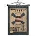 Breeze Decor Welcome Aboard Coastal Nautical Impressions Decorative Vertical 2-Sided 19 x 13 in. Garden Flag in Black/Brown | Wayfair