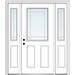 Verona Home Design Smooth Internal Prairie Grilles Primed Fiberglass Prehung Front Entry Doors Fiberglass | 80 H x 64 W x 1.75 D in | Wayfair