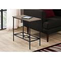 Ebern Designs Camara Accent Table, Side, End, Narrow, Small, 2 Tier, Living Room, Bedroom, Metal, Laminate Wood in Black/Brown | Wayfair