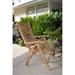 Arlmont & Co. Cece Teak Patio Chair Wood in Brown/White | 42 H x 24 W x 23 D in | Wayfair B3C17DF6EA704C2E845591DFCF794732