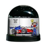 The Holiday Aisle® Friendly Folks Cartoon Caricature Female Race Car Driver Snow Globe Plastic | 4 H x 4 W x 3 D in | Wayfair