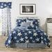 Highland Dunes Kelloch Palm Beach Tropical Starfish and Corals Comforter Set Polyester/Polyfill/Cotton in Blue | King Comforter + 2 Shams | Wayfair