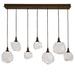 Hammerton Studio Gem 7 Lights Linear Waterfall Pendant Glass in Brown | 11.1 H x 46.4 W x 14.5 D in | Wayfair PLB0039-07-FB-C-C01-L1