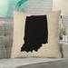 Ivy Bronx Kirkley Indiana Canvas Pillow in, Spun Double Sided Print/Euro Pillow Polyester/Polyfill blend in Black | 26 H x 26 W in | Wayfair