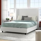 Mistana™ Dinapoli Low Profile Standard Bed Upholstered/Metal in Black | 56 H x 77 W x 89 D in | Wayfair 2B2F56CE8B904270947460D1FFF9FB9E