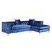 Blue Sectional - Mercer41 Thach 102.5" Wide Velvet Sofa & Chaise Velvet | 30 H x 102.5 W x 68.5 D in | Wayfair E167967652E746D3A61CBD472A57C3E1