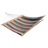 Highland Dunes Vivere Tullis Double Sunbrella Fabric Spreader Bar Hammock Sunbrella® in Red/Gray/Blue | 2 H x 53 W x 144 D in | Wayfair