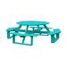 Red Barrel Studio® Filomena Outdoor Picnic Table Plastic in Blue | 98 W x 98 D in | Wayfair F088174B3A4F4114BD9F2DFC6B3A86AA