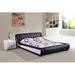 Rosdorf Park Cuvier Tufted Platform Bed Upholstered/Faux leather in White/Black | 28.5 H x 68 W x 102 D in | Wayfair