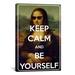 Winston Porter Jetter Keep Calm & Be Yourself Graphic Art on Canvas in Black/Brown/Gray | 90 H x 60 W x 1.5 D in | Wayfair