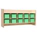 Wood Designs Contender Wall Hanging Cubby w/ Hooks Wood in Green | 21.75 H x 46.75 W x 12 D in | Wayfair C51409LG