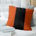 East Urban Home Oregon Corvallis Pillow Polyester/Polyfill/Leather/Suede in Orange/Black | 20 H x 20 W x 3 D in | Wayfair