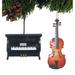 The Holiday Aisle® 2 Piece Classic Instrument Hanging Figurine Ornament Set Wood in Black/Brown/Orange | 5 H x 3 W x 1 D in | Wayfair