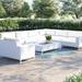 Wade Logan® Azyon 8 Piece Sectional Seating Group w/ Cushions Synthetic Wicker/All - Weather Wicker/Wicker/Rattan in White | Outdoor Furniture | Wayfair