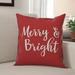 The Holiday Aisle® Meryl Merry Bright Throw Pillow Polyester/Polyfill in Red | 18 H x 18 W in | Wayfair 500CF63BBE4743B6BD8BE2BE0A2EF4BA