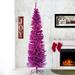 The Holiday Aisle® Tinsel Trees Pink Pine Artificial Christmas Tree w/ Color & Clear Lights, Metal in Green/White | 7' | Wayfair