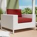 Wade Logan® Azyon Patio Chair w/ Cushions in White | 29 H x 42 W x 36 D in | Wayfair TKC047b-CC-TERRACOTTA