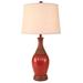Winston Porter Hammd 30" Table Lamp Plastic in Brown/Red/White | 30 H x 15 W x 15 D in | Wayfair 9BD0E456B5F34FB7855F0ABAA15DB534