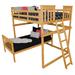 Swainsboro Solid Wood Loft Bed by Zoomie Kids Wood in White/Brown | 75 H x 59 W x 81 D in | Wayfair 0CF0FD4CEA154A5E8E68A857B45DAA8E