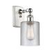 Willa Arlo™ Interiors Leilani 1 - Light Dimmable Armed Sconce Glass/Metal in Gray/White | 9 H x 5 W x 6.5 D in | Wayfair