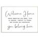 Ebern Designs 'Welcome Home Family Home Black & White Inspirational Word Design' Textual Art Wood in Brown | 10 H x 15 W x 0.5 D in | Wayfair