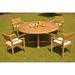 Rosecliff Heights Giovanny Round 4 - Person Teak Outdoor Dining Set Wood/Teak in Brown/White | 30.5 H x 72 W x 72 D in | Wayfair