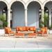 Winston Porter Jolen 7 Piece Sofa Seating Group w/ Cushions Wood/Natural Hardwoods in Brown/White | 29 H x 74 W x 30 D in | Outdoor Furniture | Wayfair
