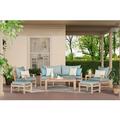 Winston Porter Jolen 7 Piece Sofa Seating Group w/ Cushions Wood/Natural Hardwoods in Brown/White | 29 H x 74 W x 30 D in | Outdoor Furniture | Wayfair