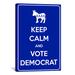 Winston Porter Keep Calm & Vote Democrat Graphic Art on Canvas in Blue | 18 H x 12 W x 0.75 D in | Wayfair E4879BD5410A46A985BD3B9A2D83781A