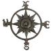 Breakwater Bay Bair Cast Iron Rose Compass Nautical Beach House Garden Wall Decor Metal | 11.5 H x 11 W x 1 D in | Wayfair