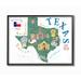 Ebern Designs Schmier Texas Landmarks & Flag Illustrated Map Wall Décor Wood in Brown | 24 H x 30 W x 1.5 D in | Wayfair