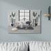 Ebern Designs 'Modern Living Room Interior Design Blue Gray Painting' Textual Art Canvas/Metal in Gray/Green | 30 H x 40 W x 1.5 D in | Wayfair