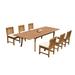 Rosecliff Heights Mariano Rectangular 6 - Person Teak Outdoor Dining Set Metal in Brown/White | 30.5" H x 117" L x 42.5" W | Wayfair